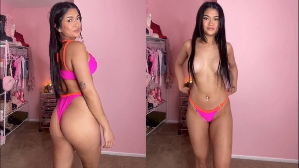 Lissie Samples Uncensored Micro Bikini Try On Haul